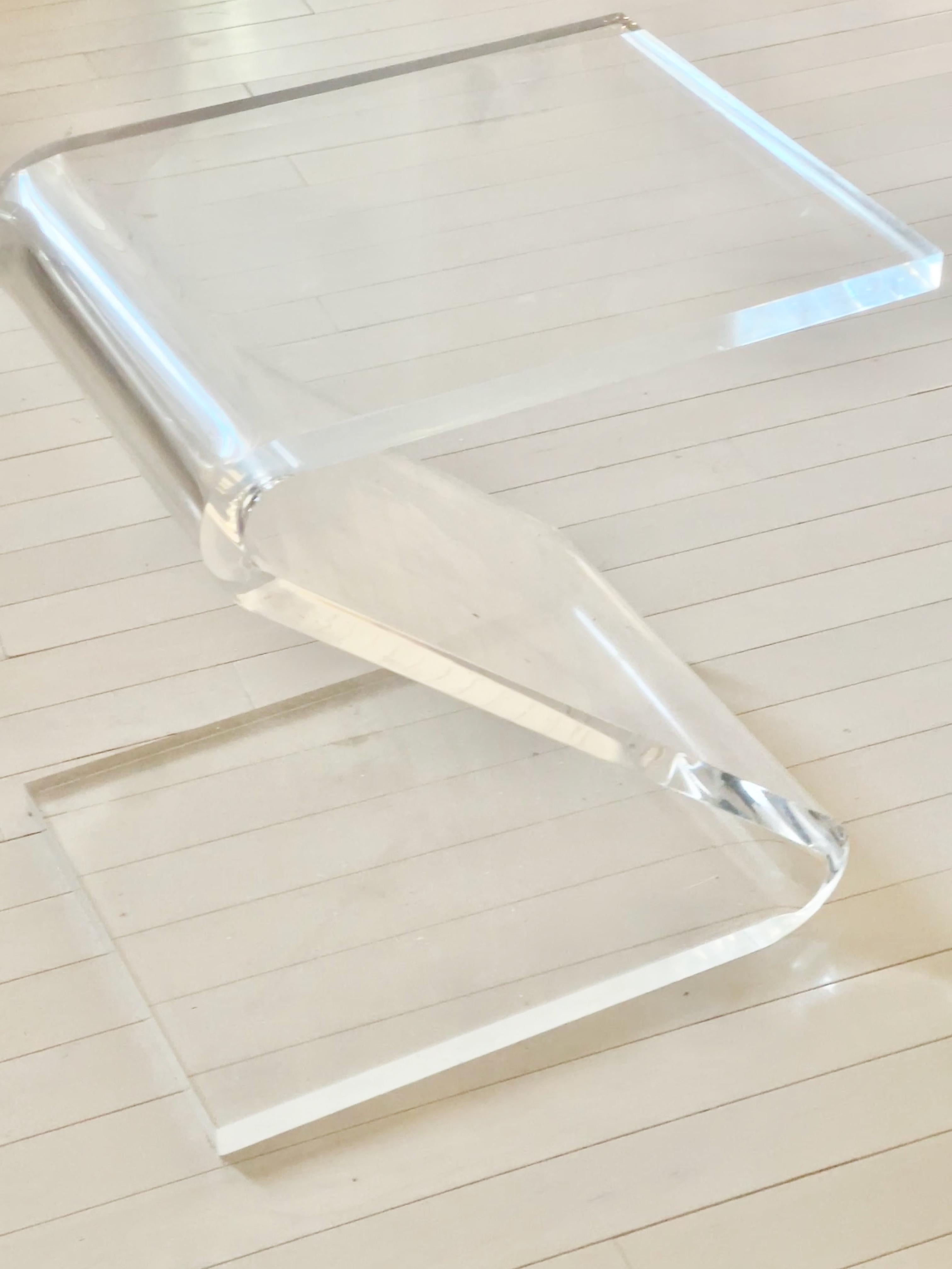 John Mascheroni Lucite Z-Form Side Tables (3 available) 2