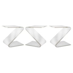 John Mascheroni Lucite Z-Form Side Tables (3 available)