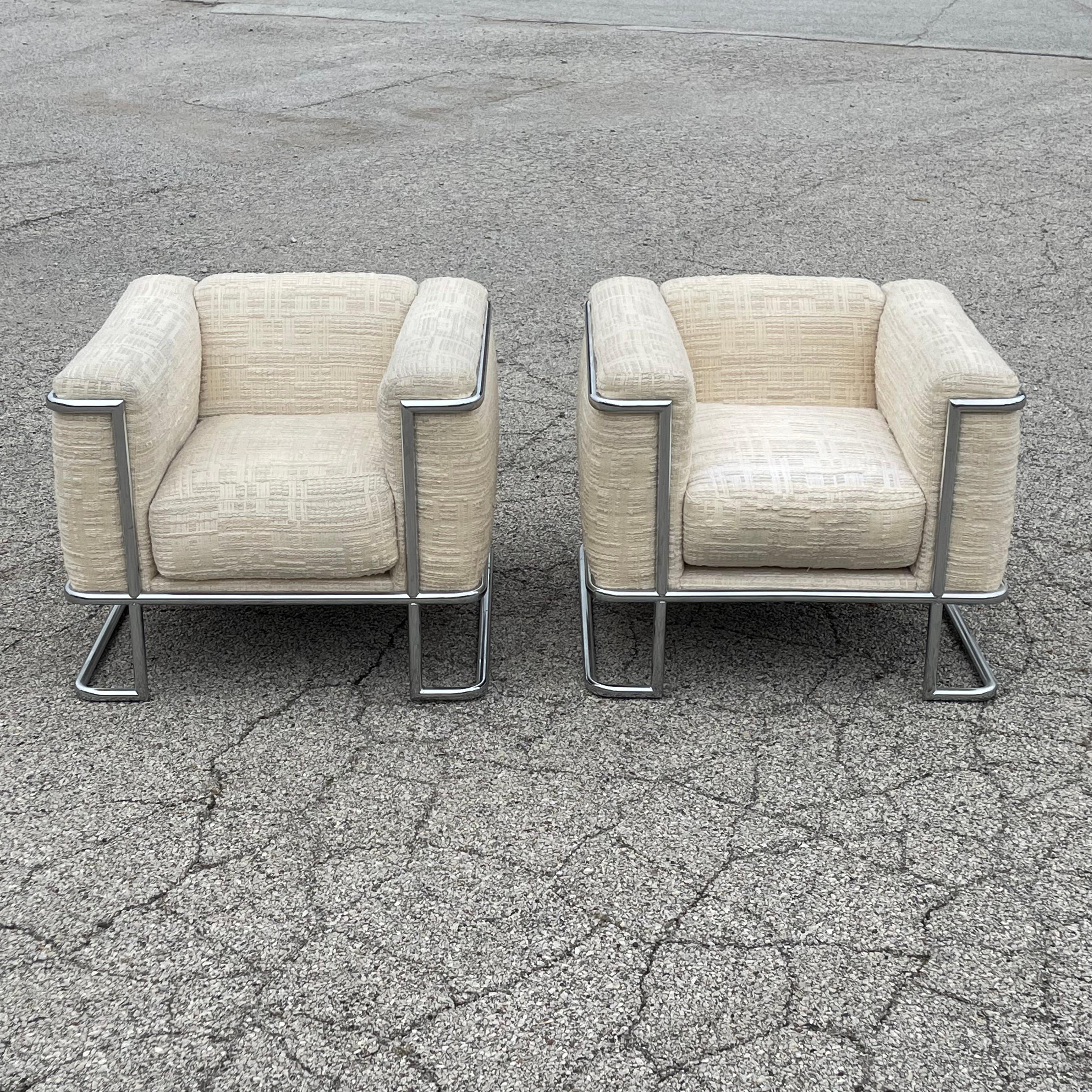 Mid-Century Modern John Mascheroni Pair of Lounge Chairs by Swaim Originals For Sale