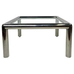 John Mascheroni "Tubo" Aluminum & Glass Coffee Table