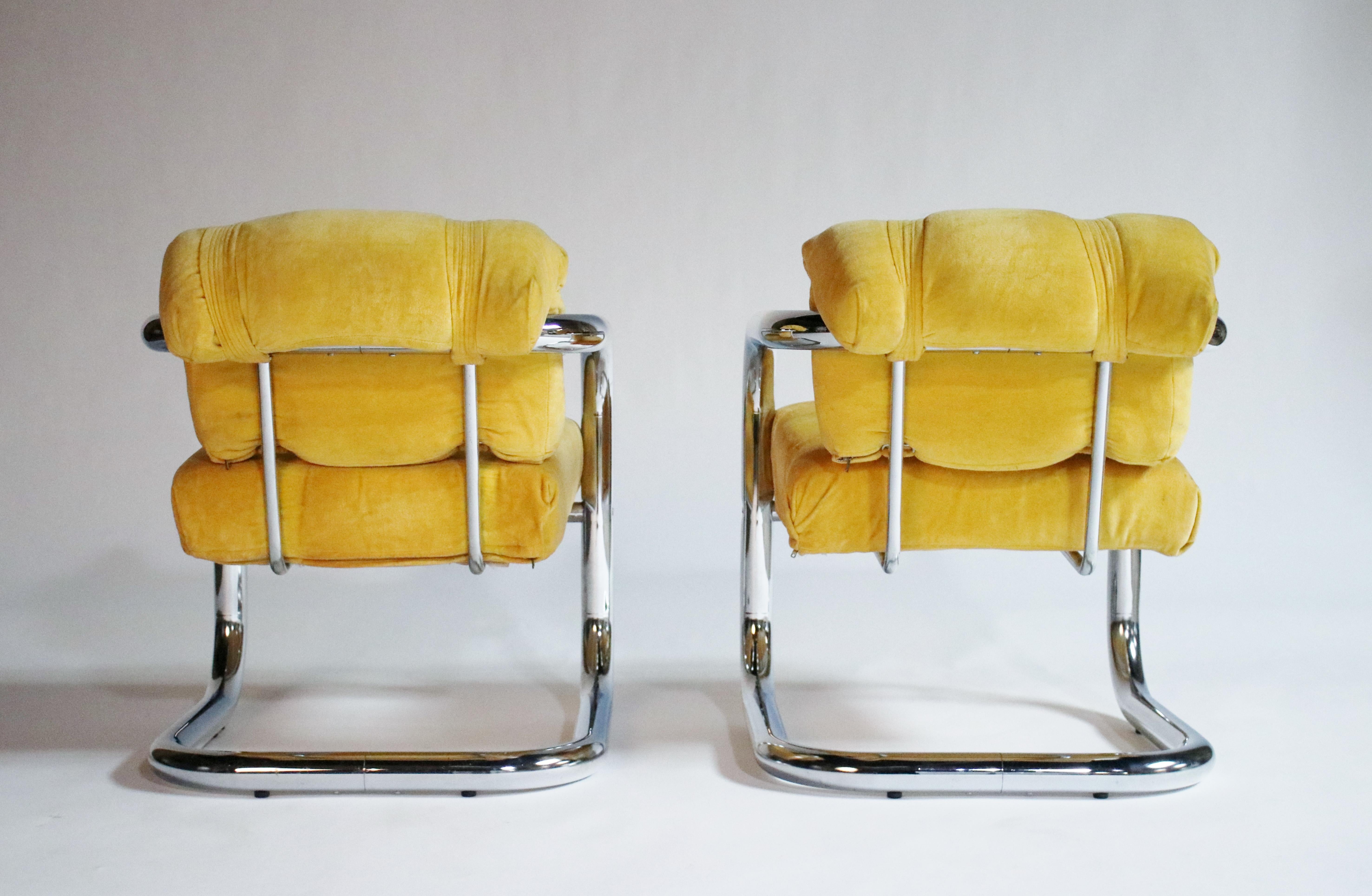 Polished John Mascheroni Tubular Chrome Chairs