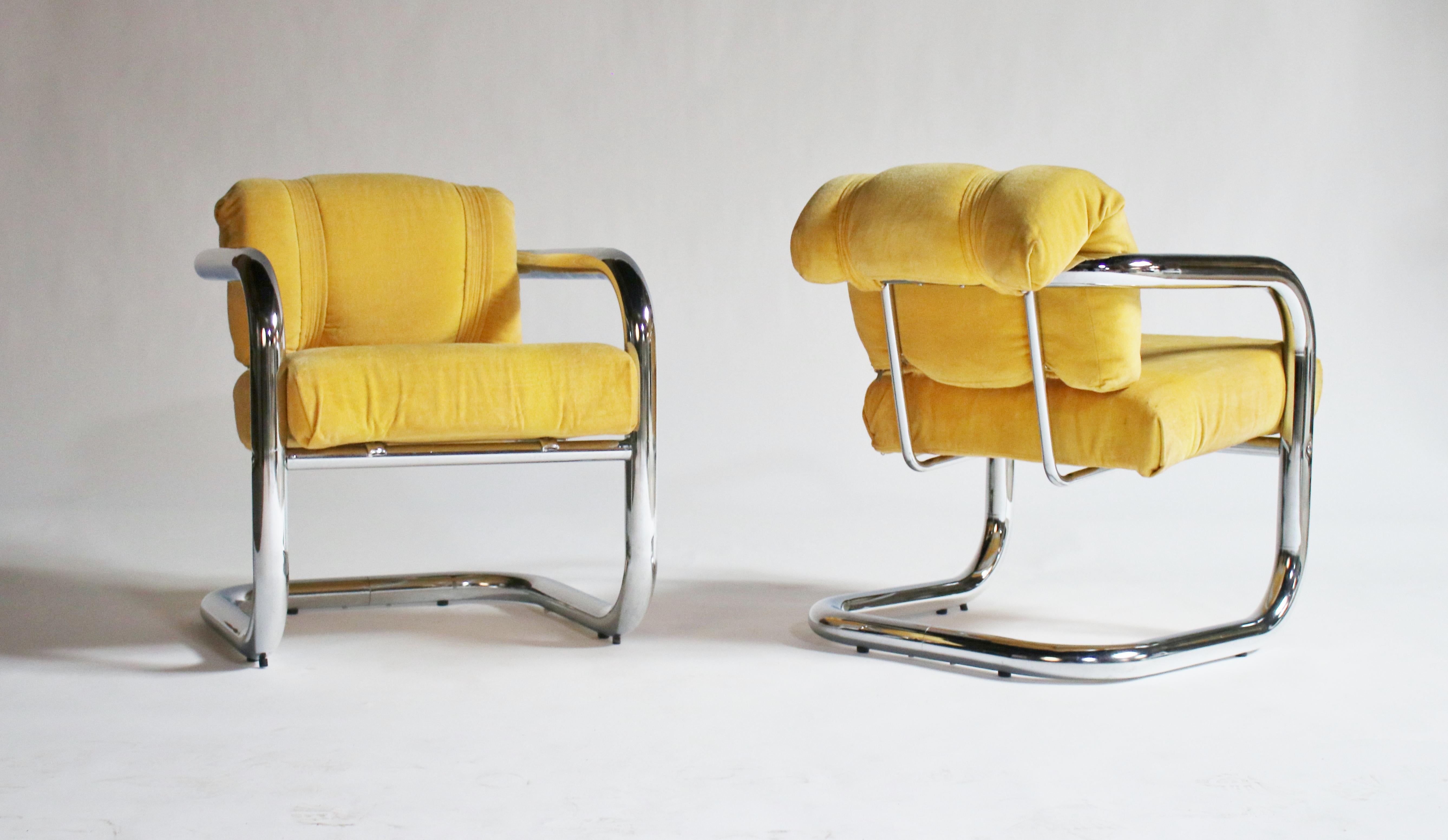 Late 20th Century John Mascheroni Tubular Chrome Chairs