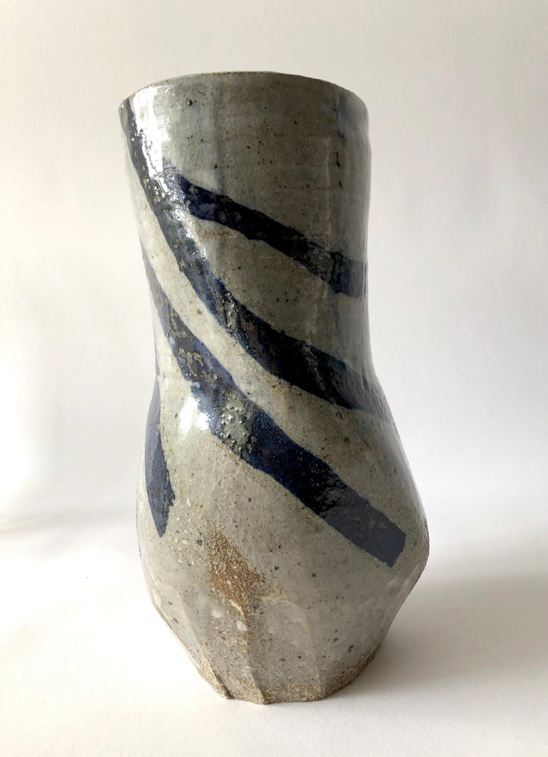 California studio pottery vase created by John Mason of Carlsbad, California. Vase form measures 10