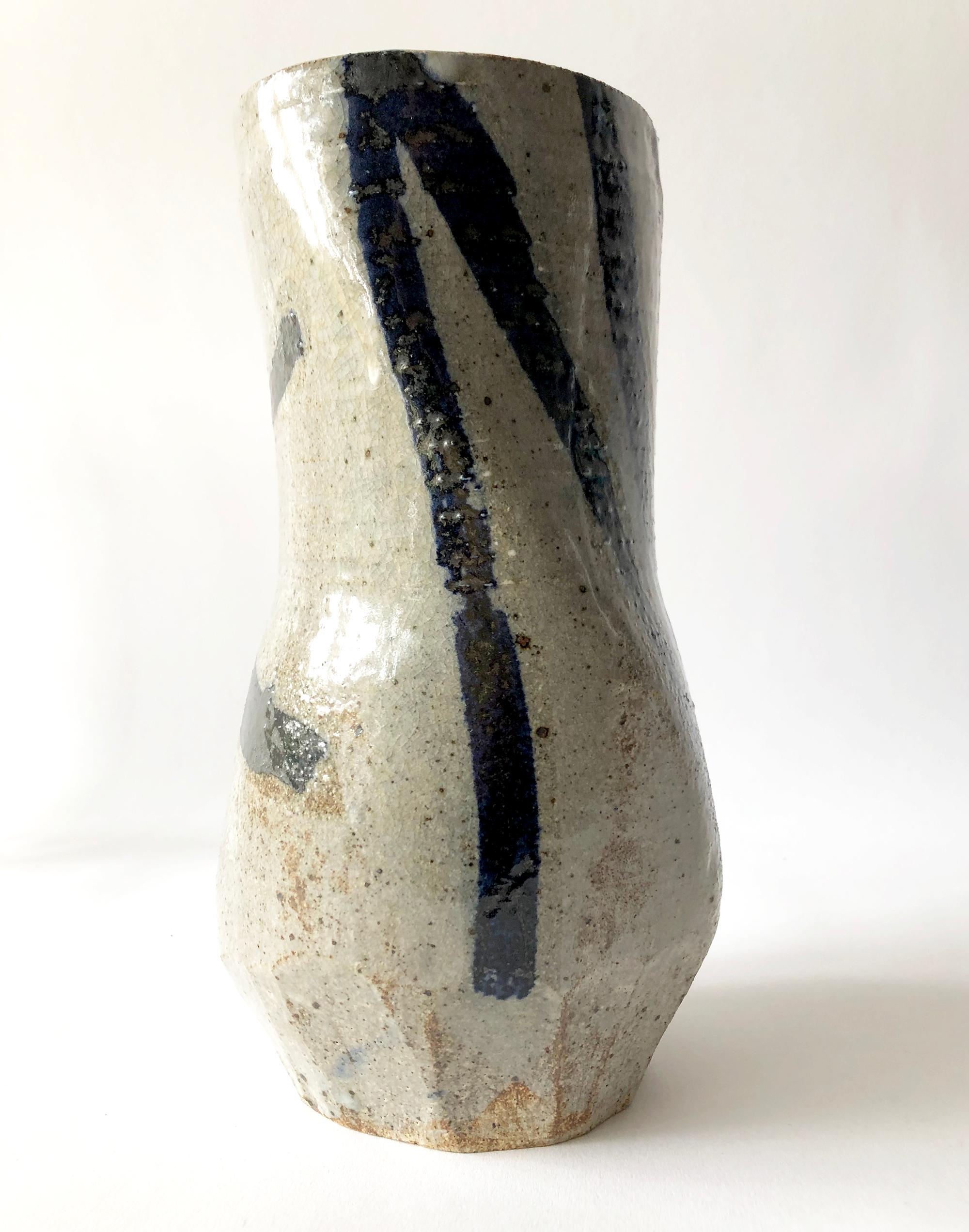 Mid-Century Modern John Mason California Studio Stoneware Pottery Vase