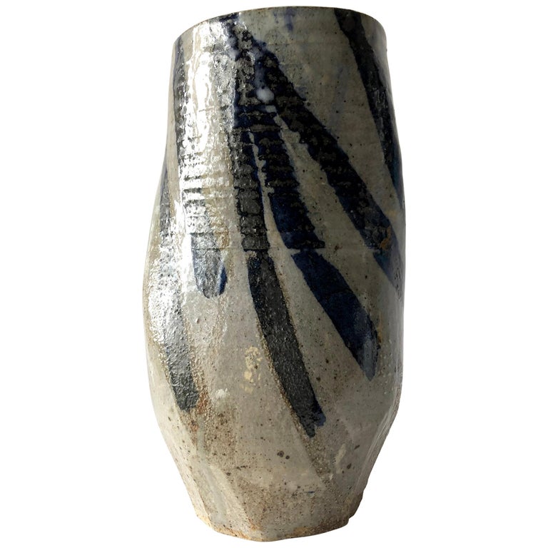 John Mason California Studio Stoneware Pottery Vase For Sale