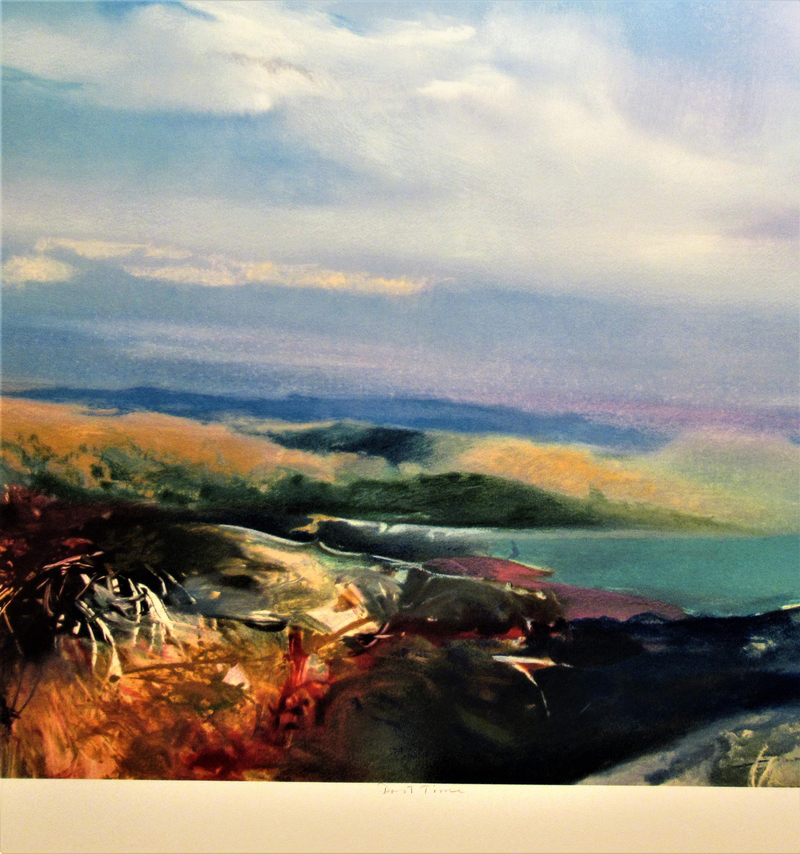 Grande lithographie « Dust Time » - Gris Landscape Print par John Maxon