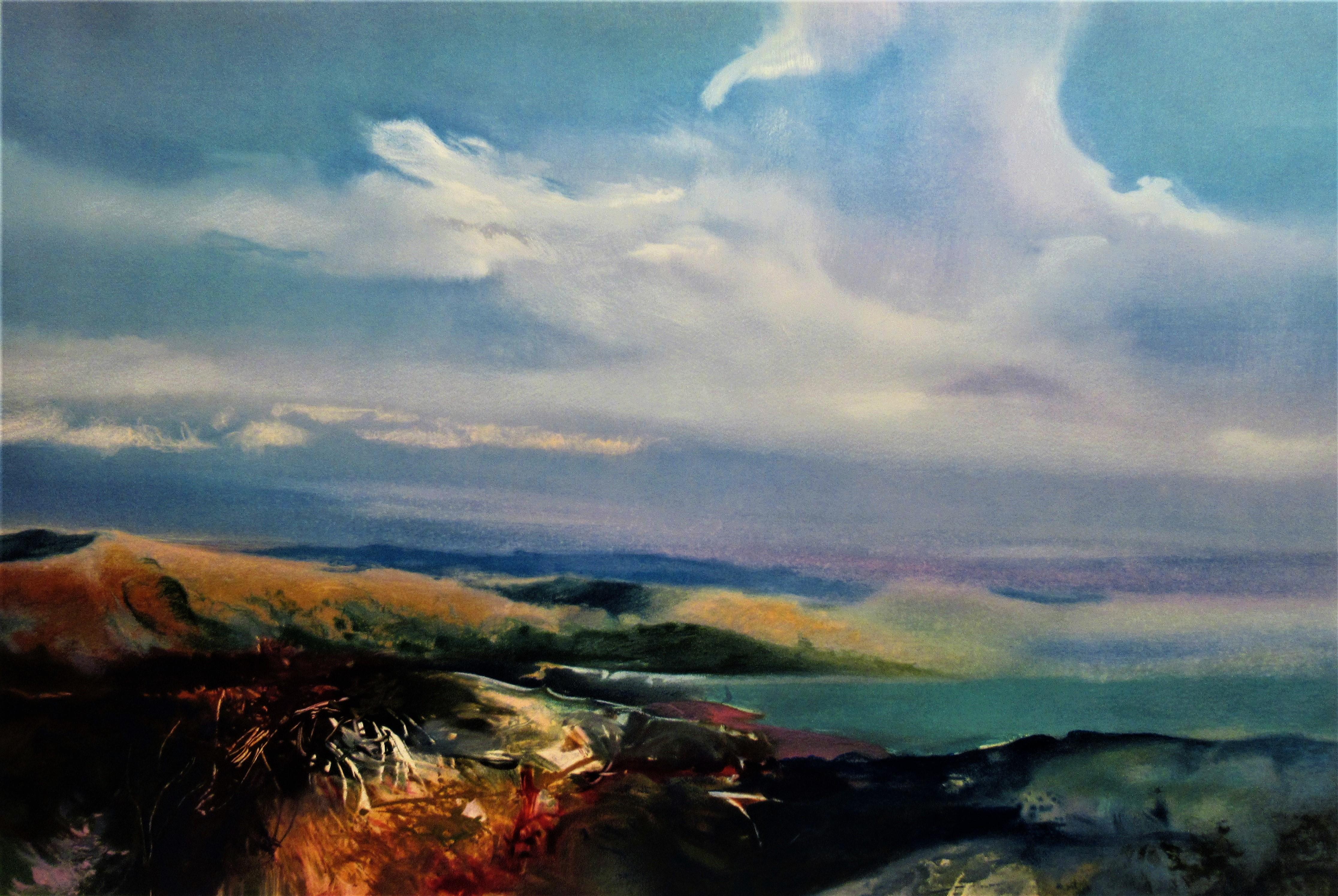 Landscape Print John Maxon - Grande lithographie « Dust Time »