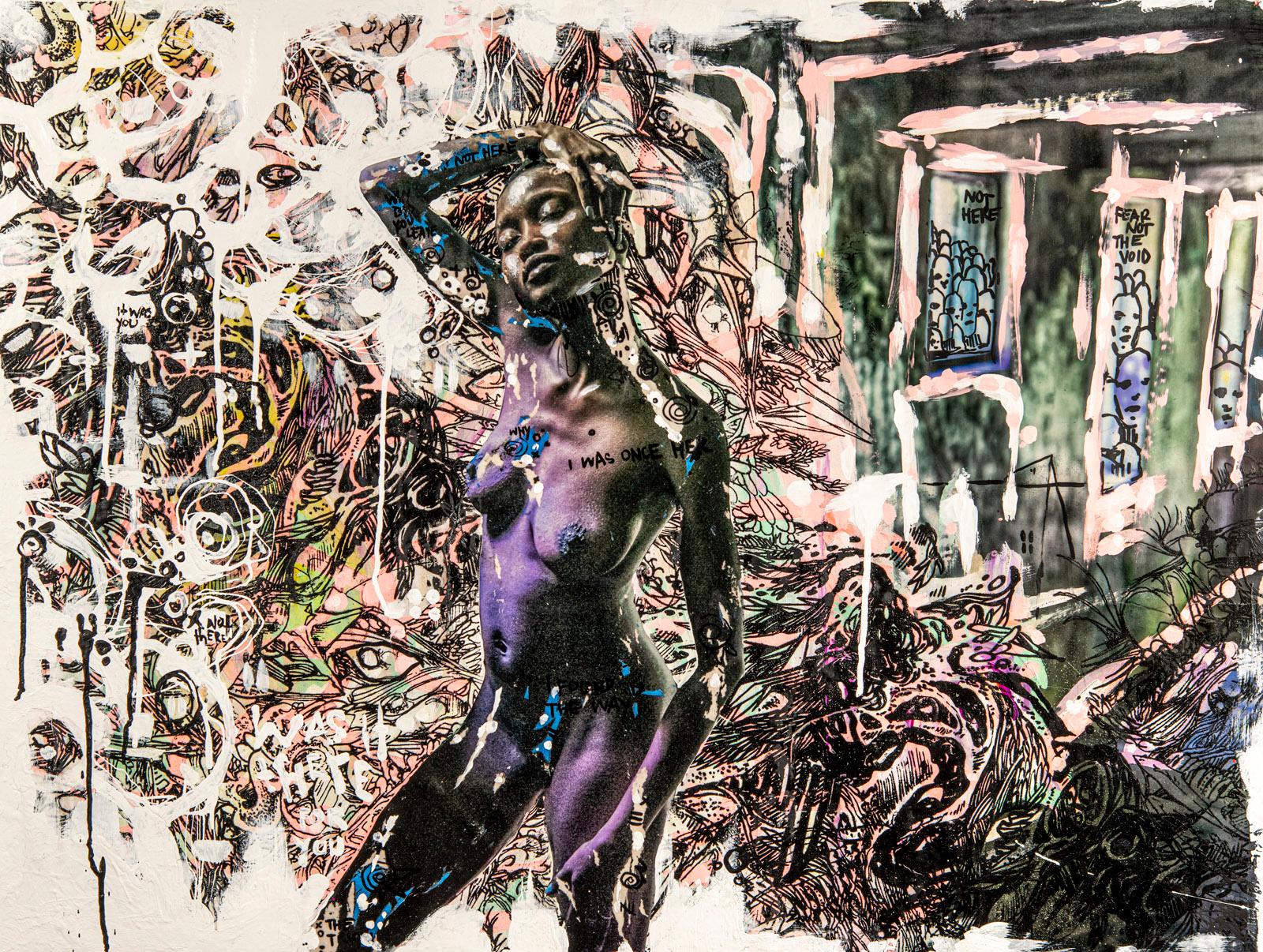 "Serenity of Chaos"- Mixed Media Photographie & Malerei Collaboration – Mixed Media Art von John Mazlish