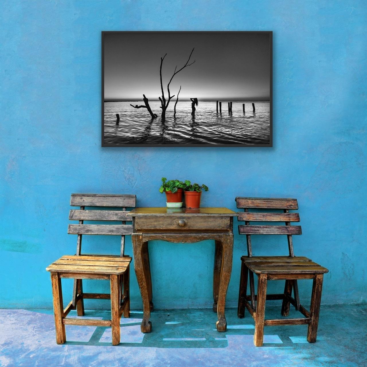 „Day Is Done“ – Schwarz-Weiß-Silhouette in Schwarz, sinnliches Foto, Holbox, Mexiko im Angebot 4