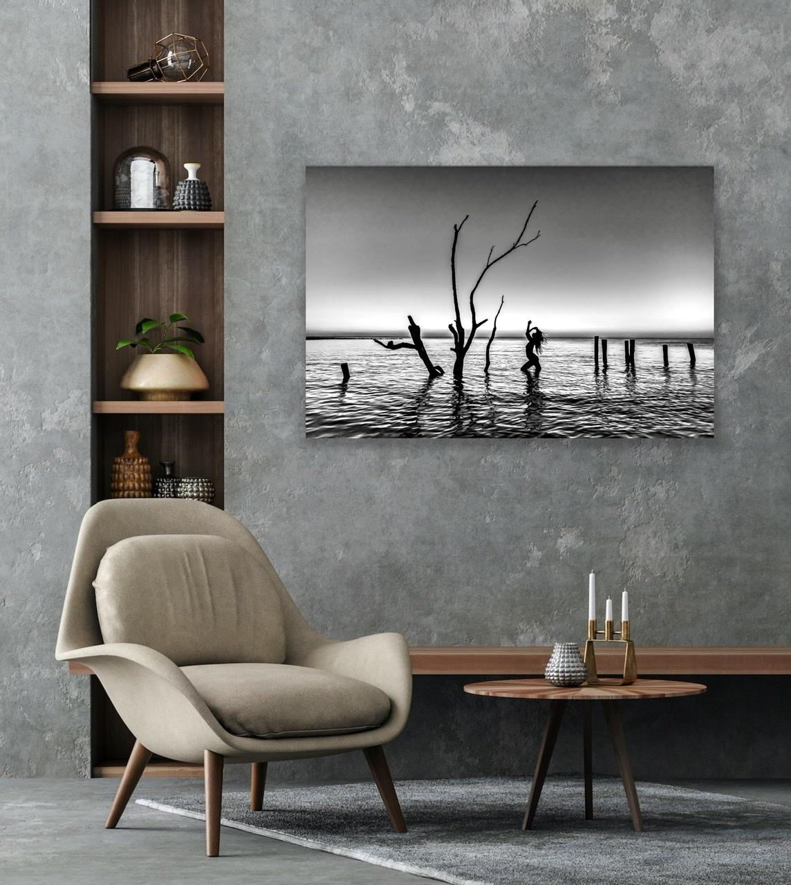 „Edge of the World“ – Schwarz-Weiß-Foto, sinnliche Silhouette, Holbox, Mexiko im Angebot 4