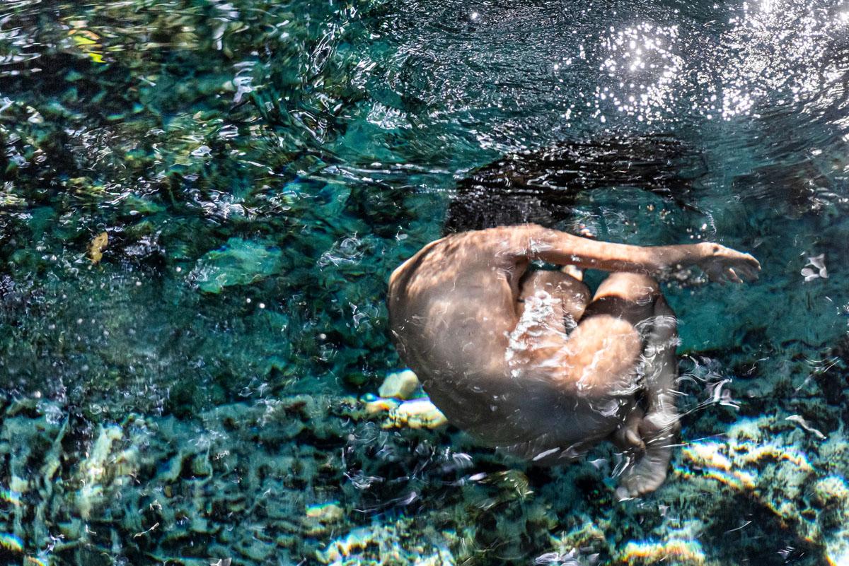 "Free Fall"- Colorful Nude in Water Photo