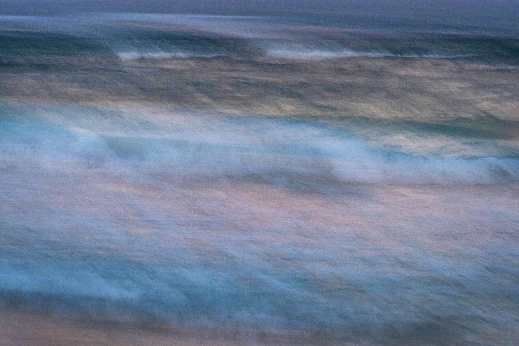 John Mazlish Abstract Photograph - "Mexican Sea Dusk"- Peaceful Evening on the Beach, Tulum, Mexico