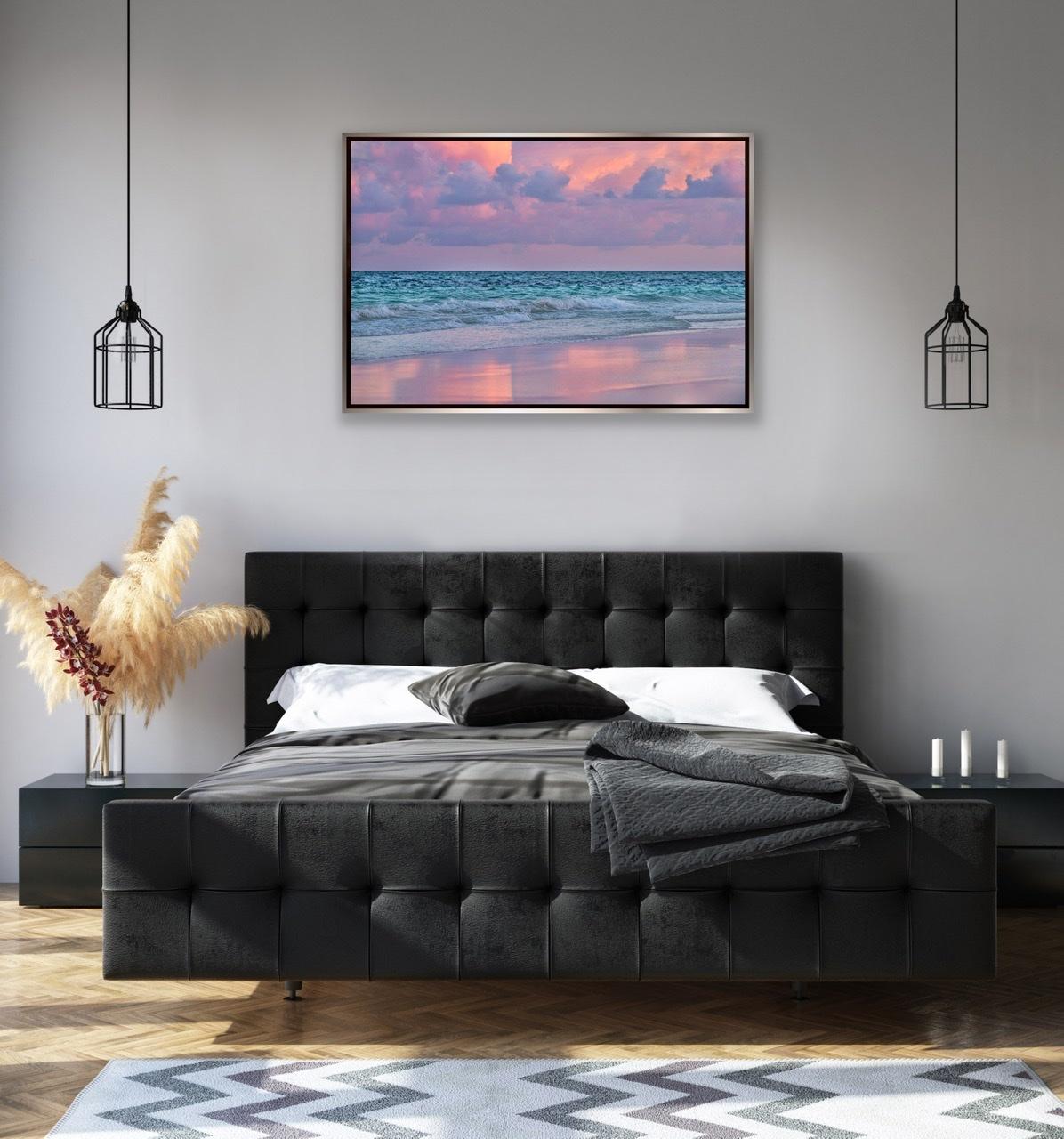« Tranquility mexicaine » - Bureau coloré et paisible sur l'océan, Tulum, Mexique en vente 1