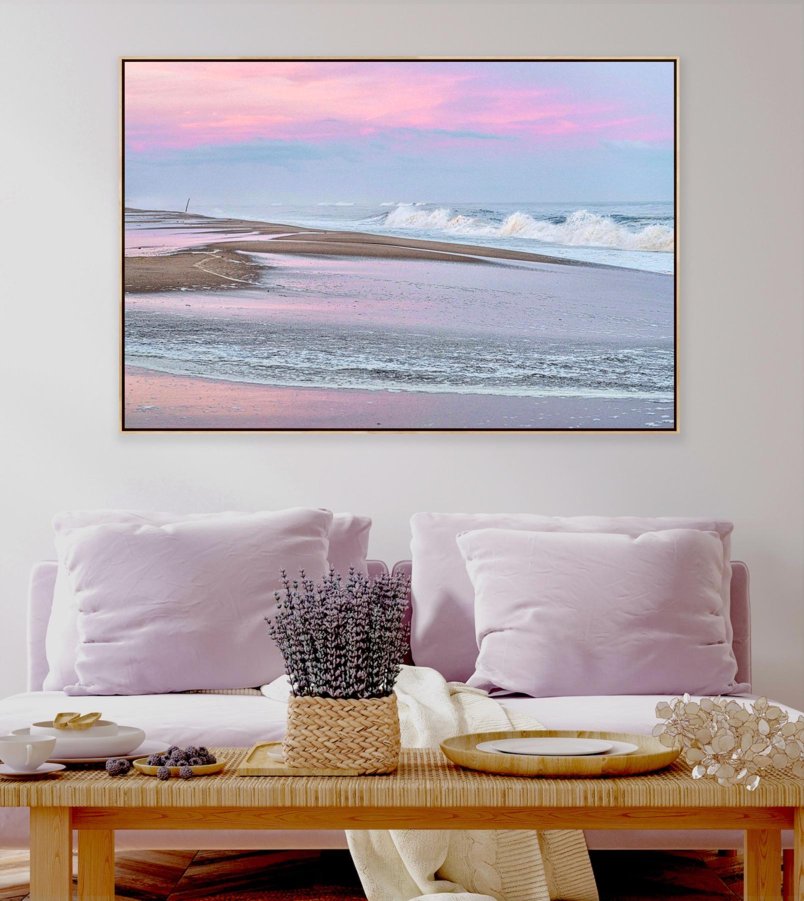A distant hurricane combined with a full blue moon created a massive storm surge, contrasted by the peaceful early fall dusk. 

Printed on archival fine art paper, mounted on dibond aluminum with a float mount backing. Available in a wide variety of