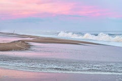 "Pink Surf"- Colorful Photo Shot on the Beach in Early Autumn Dusk 