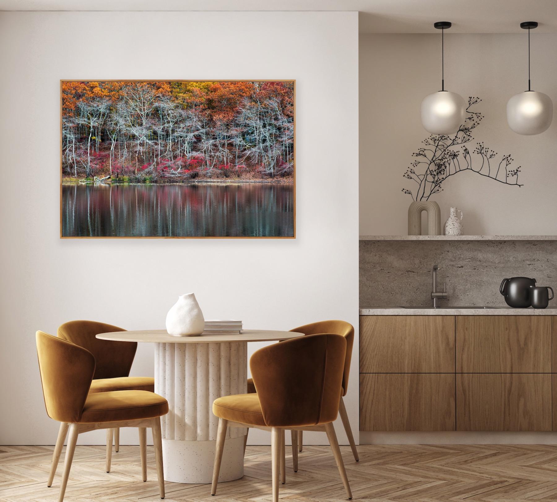 Spiegelung im Herbstteich außerhalb von Sag Harbor, N.Y.

Gedruckt auf archivfähigem Kunstdruckpapier, aufgezogen auf Dibond-Aluminium mit einer schwimmenden Unterlage. Erhältlich in einer Vielzahl von individuellen Größen, Druckmedien und