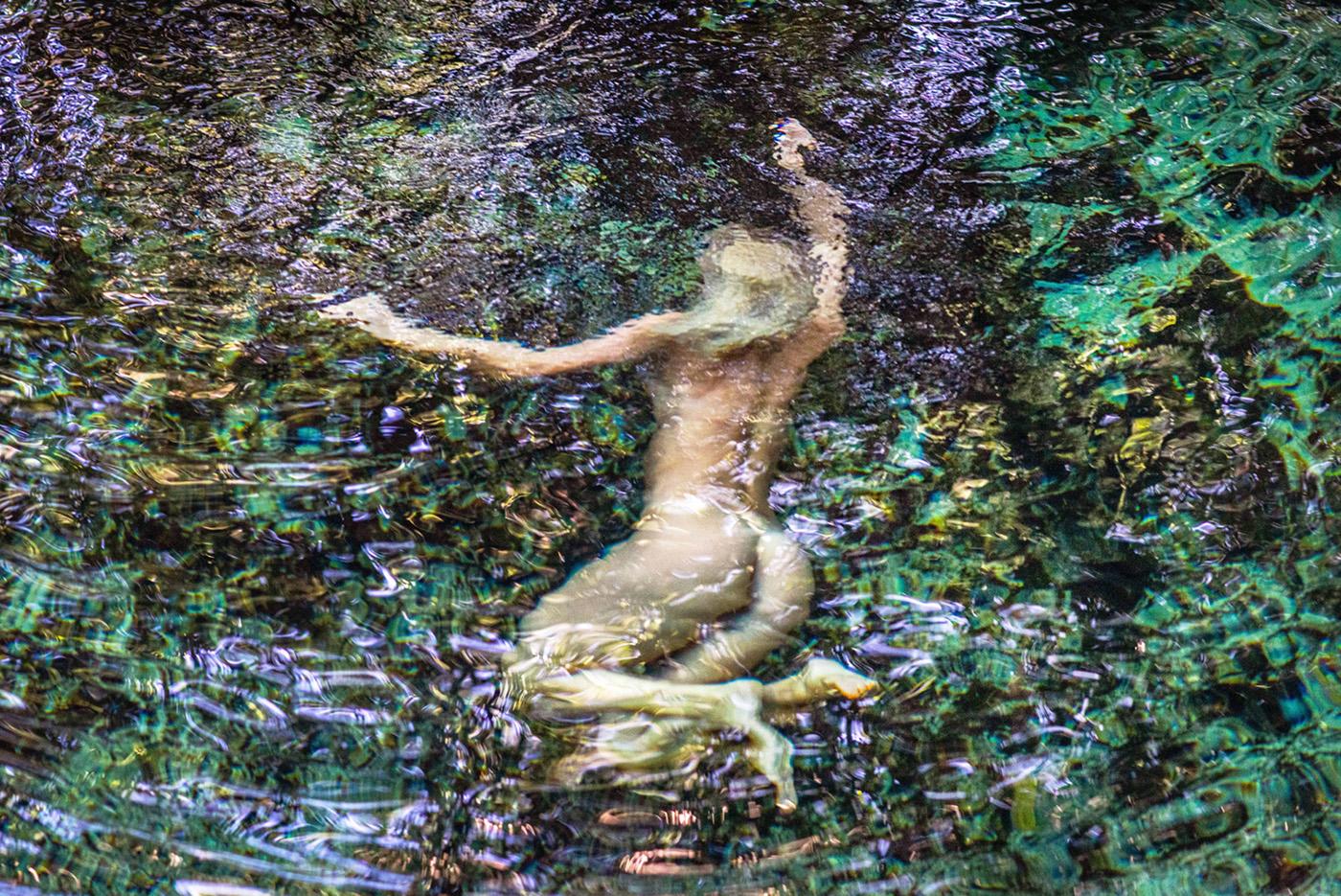 John Mazlish Nude Photograph - "Suspended"- Colorful Nude in Water Photo