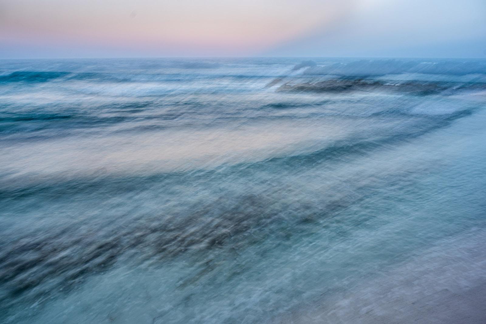 John Mazlish Landscape Photograph - "Tropical Ocean Abstract"- Dreamy Dusk Ocean Photo, Isla Mujeres, Mexico