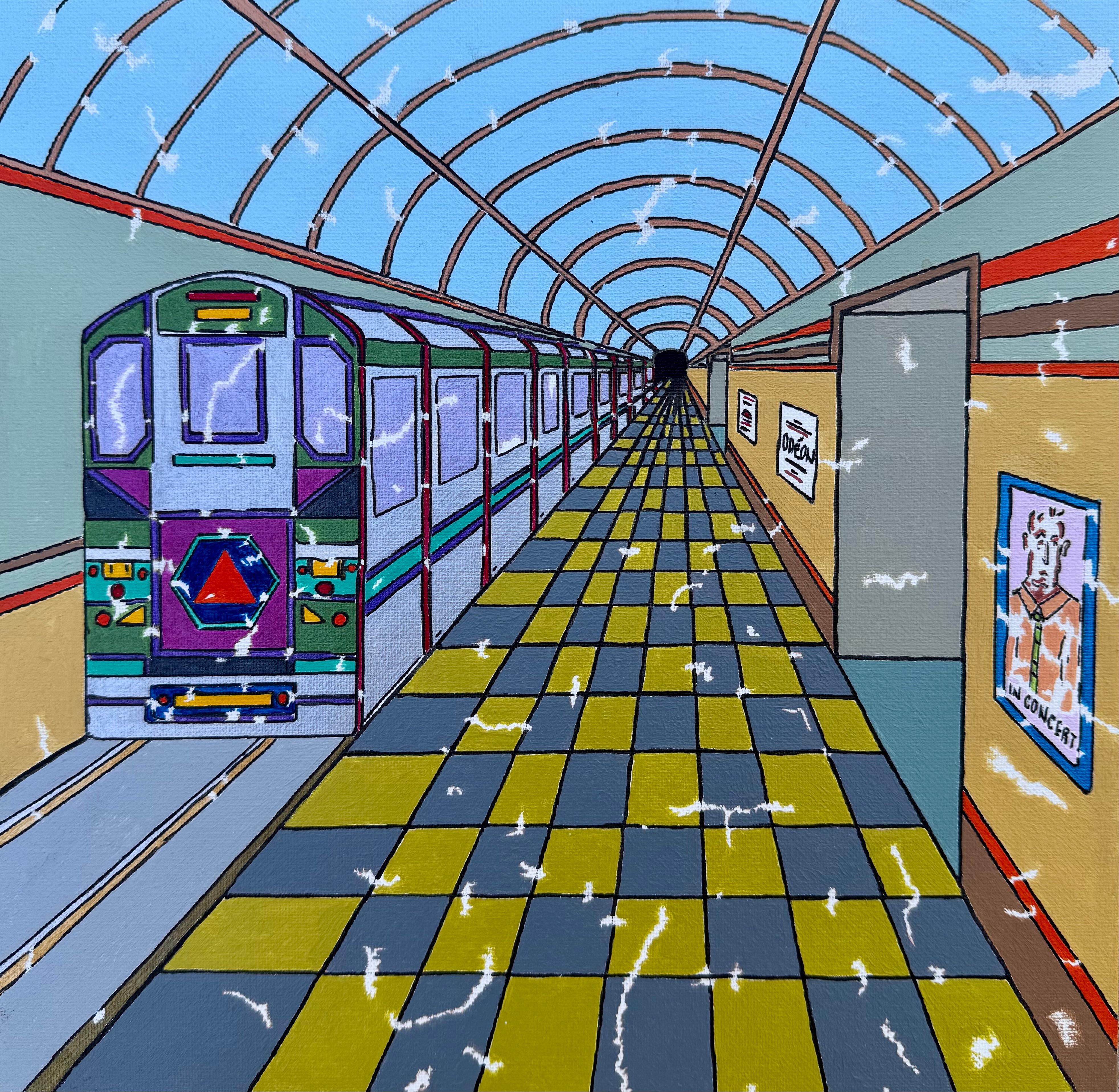 John McCabe Interior Painting – Maubert Mutualite, Originalgemälde