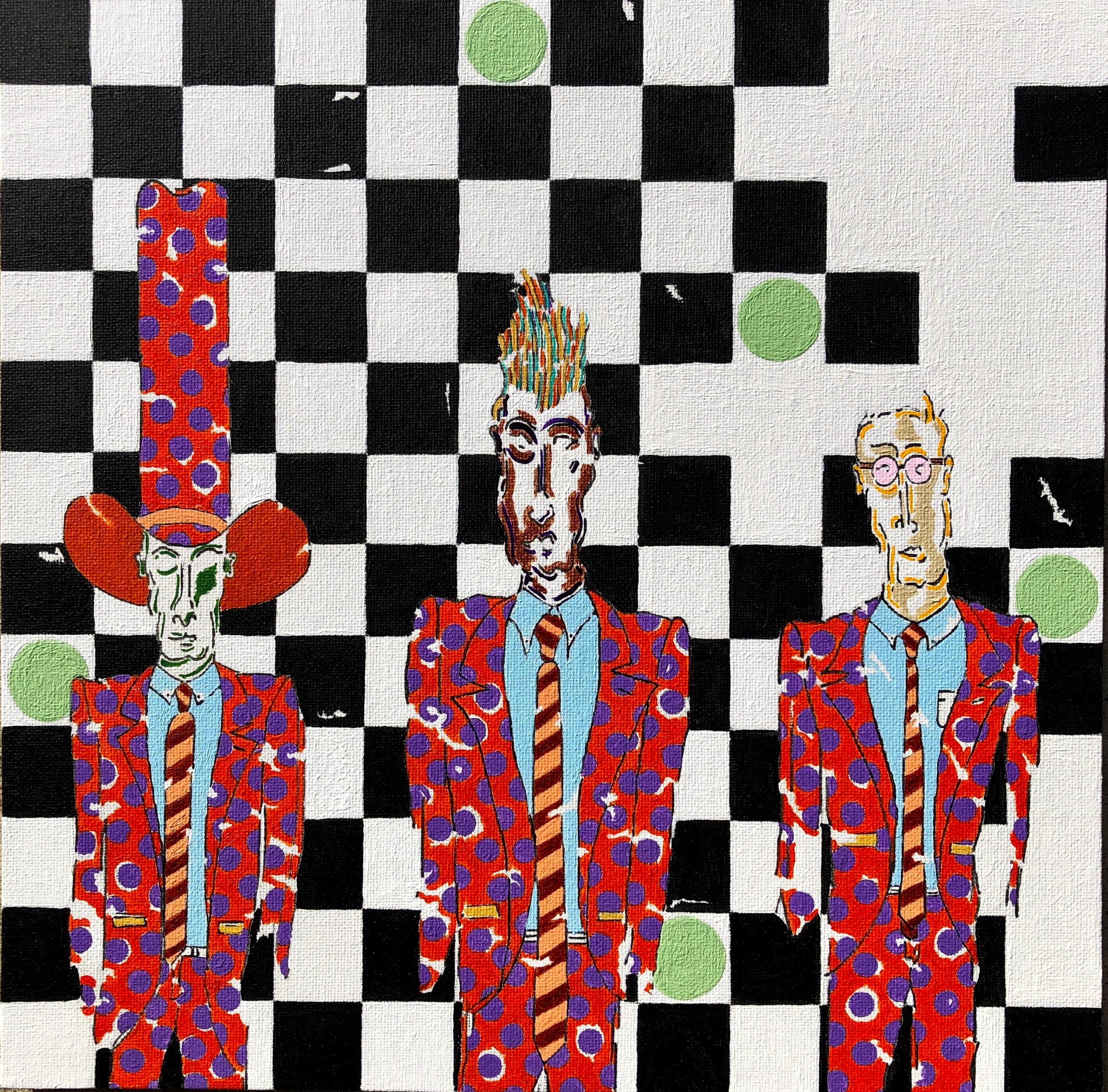 Figurative Painting di John McCabe - Cena di prova, Pittura originale