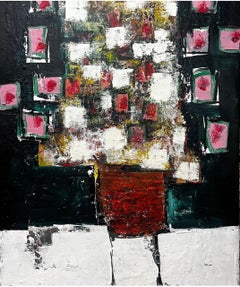 "Arrangiamento" (2023) di John McCaws, pittura su tela a tecnica mista