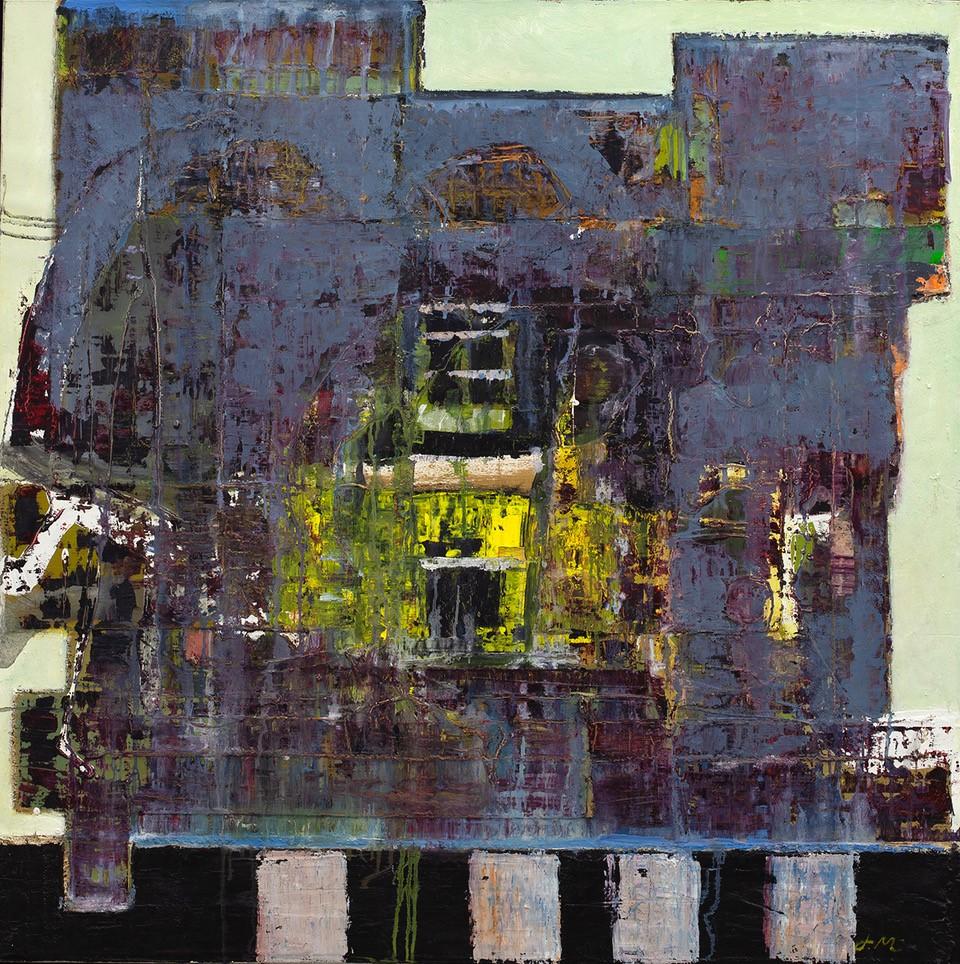 John McCaw Abstract Painting - "Escape" Mixed Media Painting