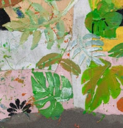 "Fall Low" (2024) par John McCaw, peinture à l'huile abstraite originale de nature morte.