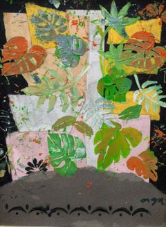 "Otoño bajo" (2024) de John McCaw, pintura al óleo original de bodegón abstracto