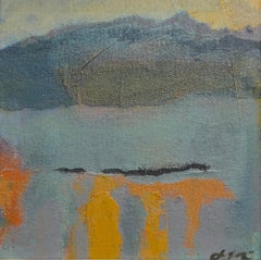 "Last Light" (2025) Pittura astratta figurativa a olio e tecnica mista su tela