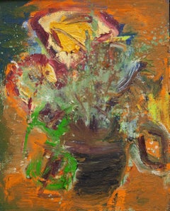 "Resplandor" (2024) de John McCaw, pintura al óleo original abstracta y floral