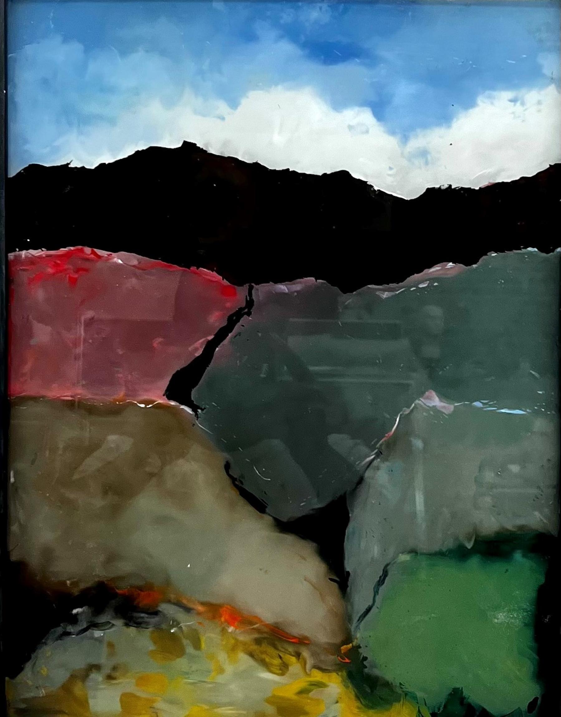 "Burrone" (2023) di John McCaws, Pittura ad olio astratta originale