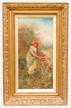 John McColvin (1864-1920) - Framed Late 19th Century Oil, Lady in the Garden