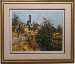 Ölgemälde ENGLISH INDUSTRIAL LANDSCAPE des 20. Jahrhunderts von John McCombs ROI