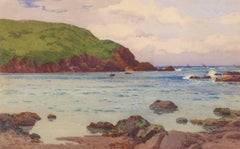 John McDougal (1857-1941) - 1894 Signed Gouache, Coastal Landscape with Boats