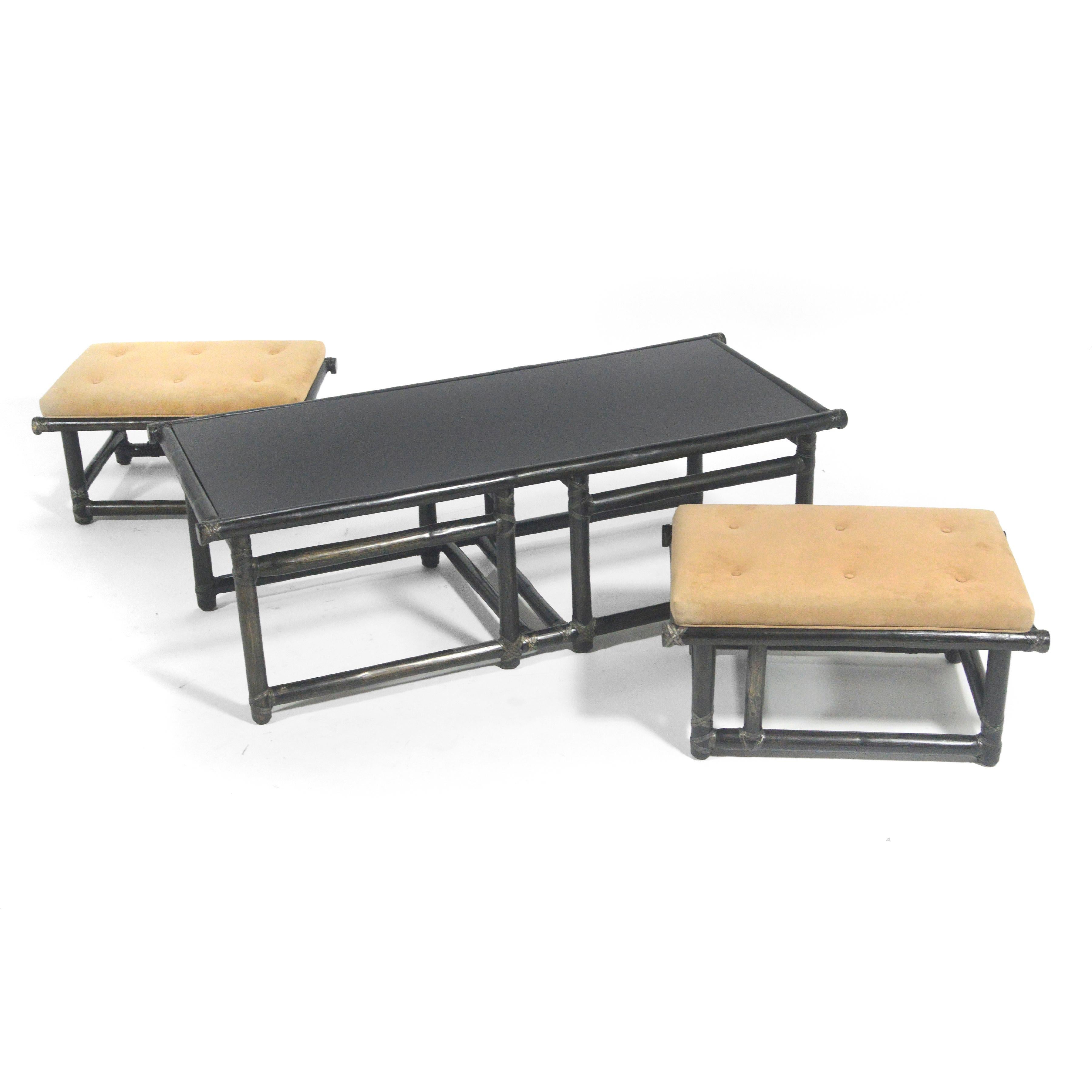 American John McGuire Model 57-3 Table and Nesting Benches For Sale