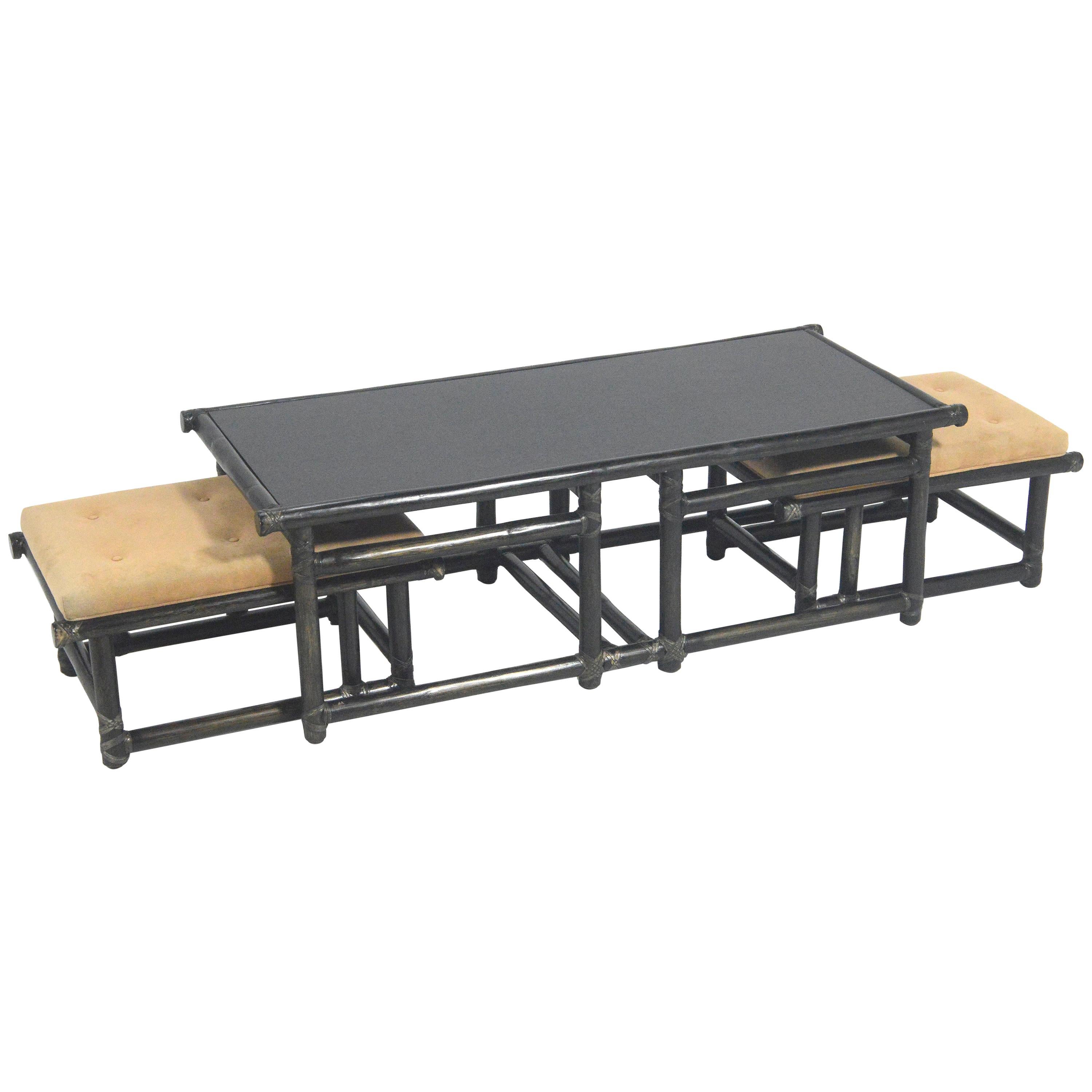 John McGuire Model 57-3 Table and Nesting Benches For Sale