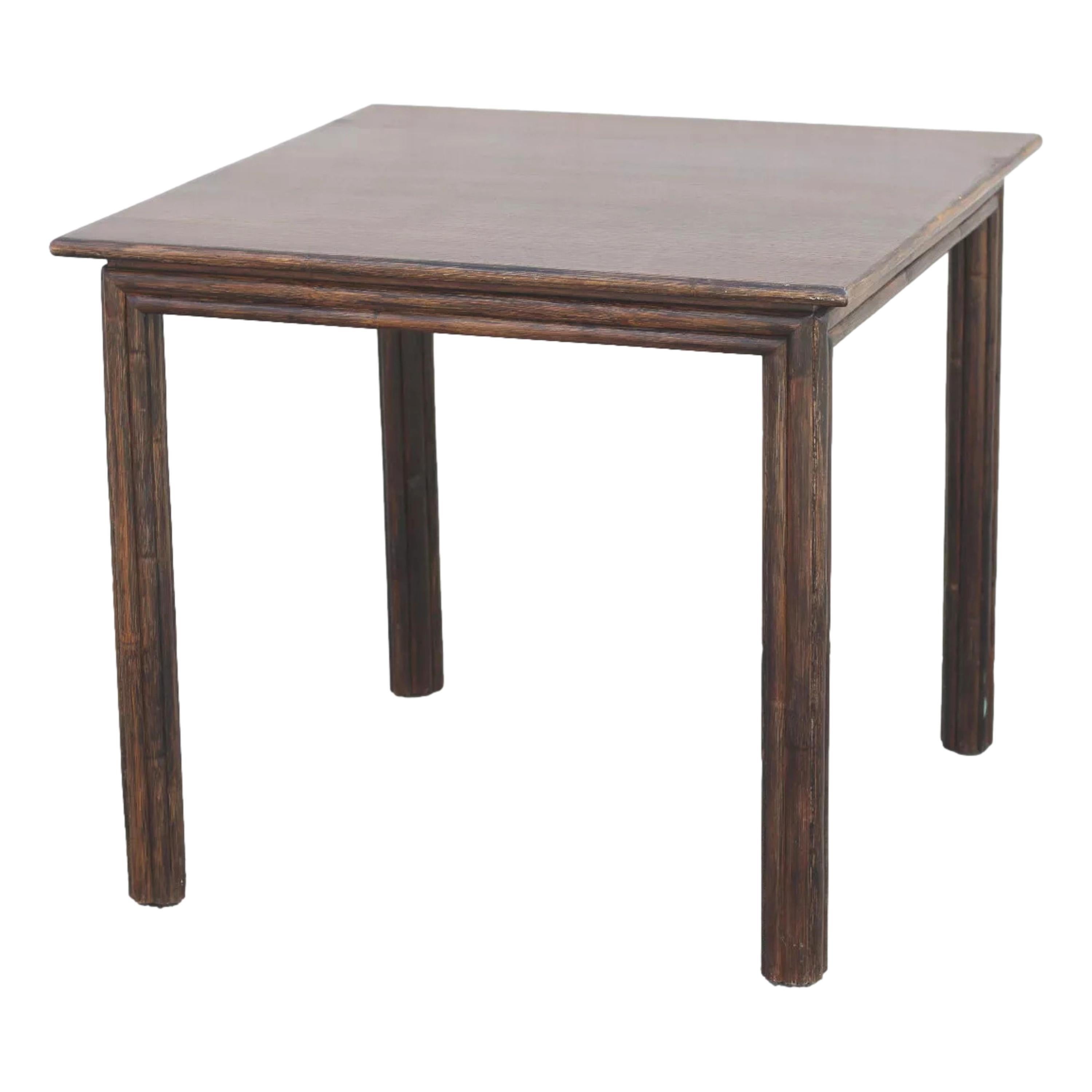 McGuire Oak Rattan Bamboo Game Table For Sale 7