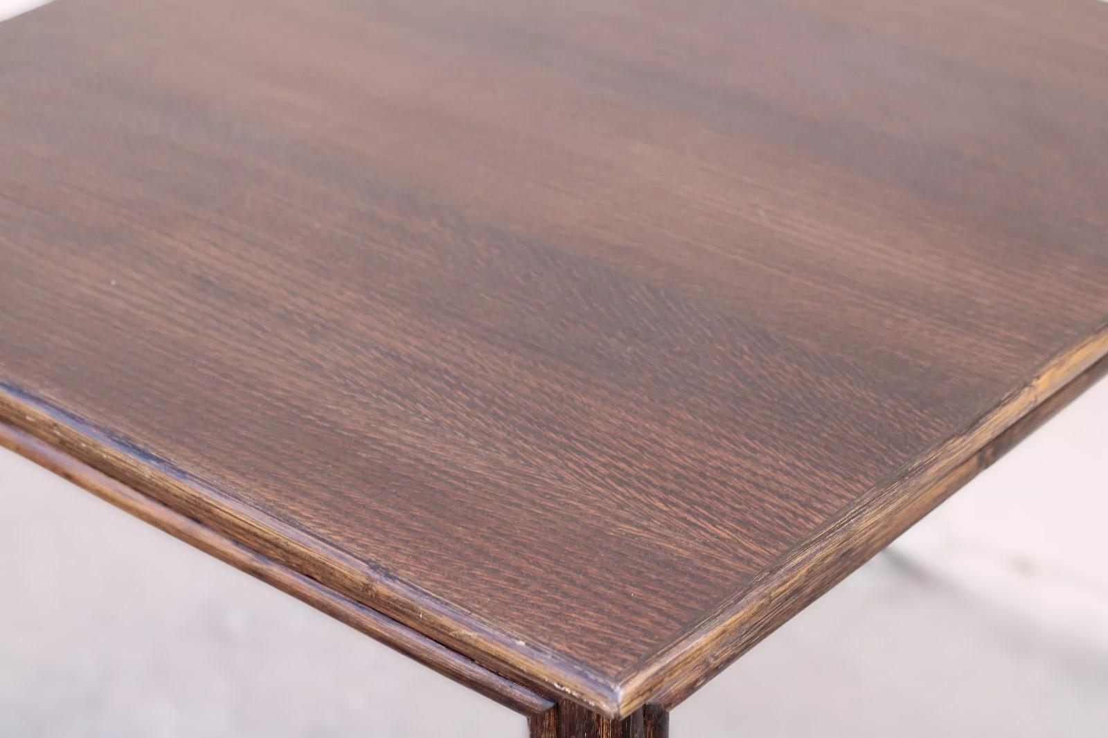 Hand-Crafted McGuire Oak Rattan Bamboo Game Table For Sale