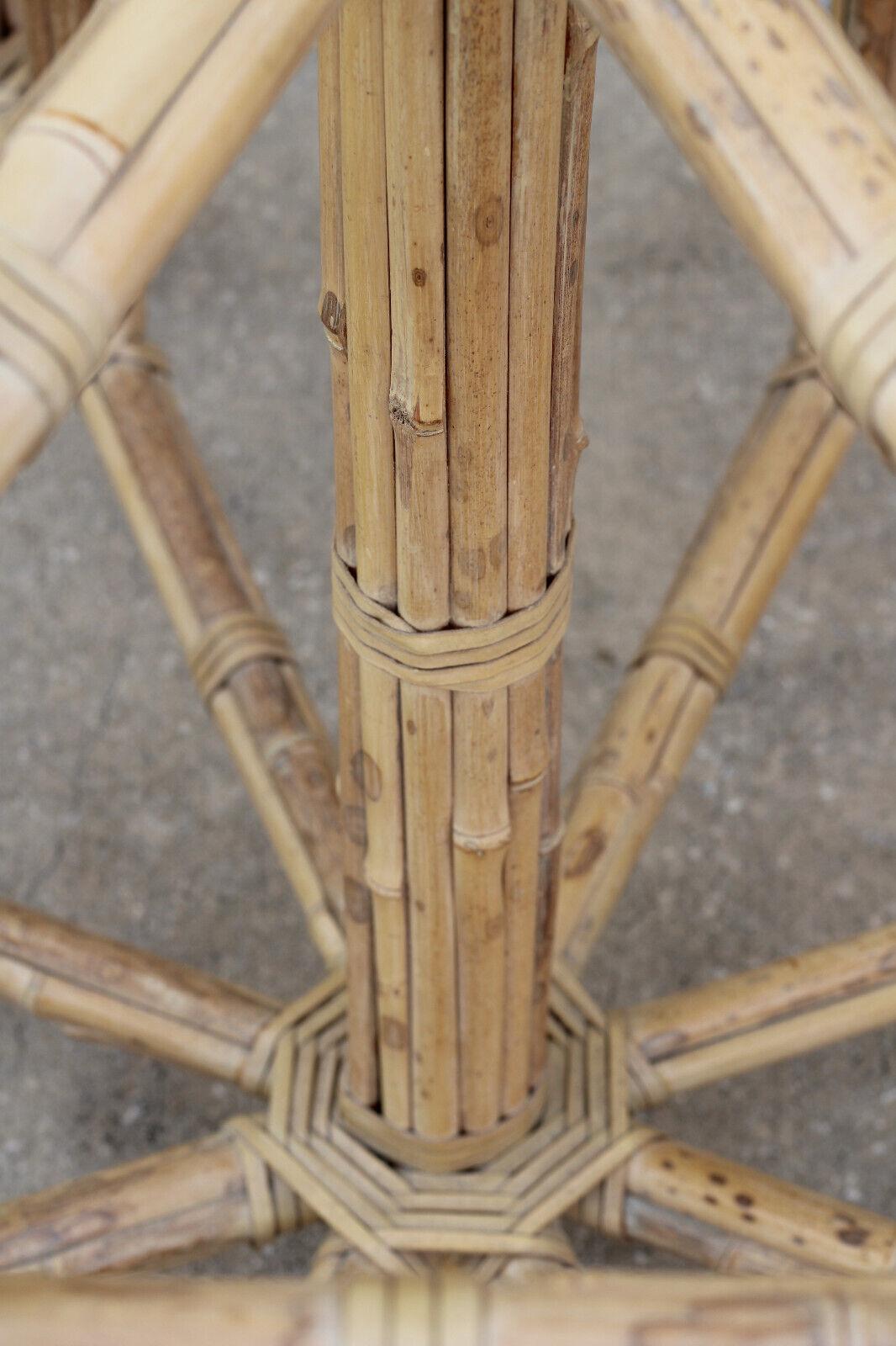 Fait main John McGuire Table de salle à manger octogonale en bambou tacheté