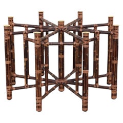 John McGuire Organic Modern Bamboo Dining Table Base for Glass Top