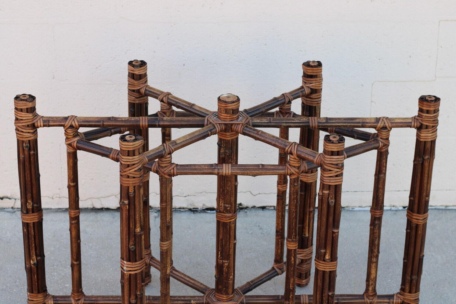 John McGuire Organic Modern Bamboo Dining Table Base For Sale at