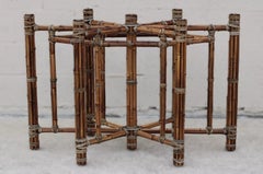 McGuire Organic Modern Bamboo Dining Table Base for Glass Top