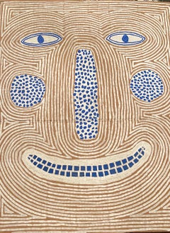 Mann, zeitgenössisch, Gouache-Gemälde, recycelt, Muster
