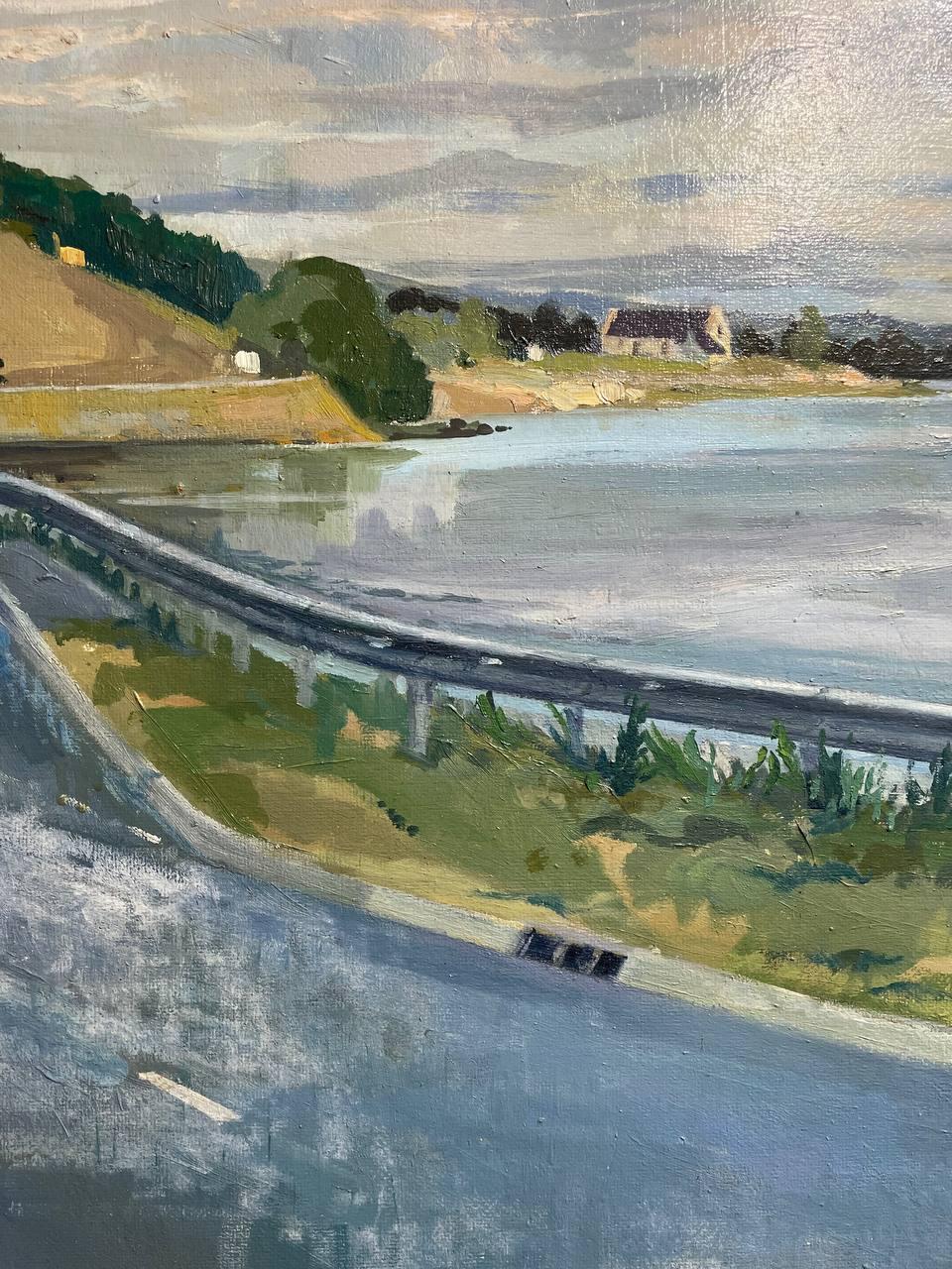 Mull da Iona - Landscape Painting Grigio di John McKinnon