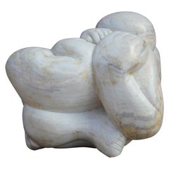 "Rapt" Biomorphic Modern Abstract Sculpture of a Contorted Figure
