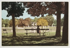 Jardins de Luxembourg, gravure réaliste américaine avec aquatinte de John McNulty