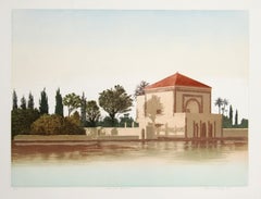 Menara Gardens, aquatinte réaliste américaine de John McNulty