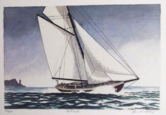 Sailing 4, lithographie réaliste américaine de John McNulty