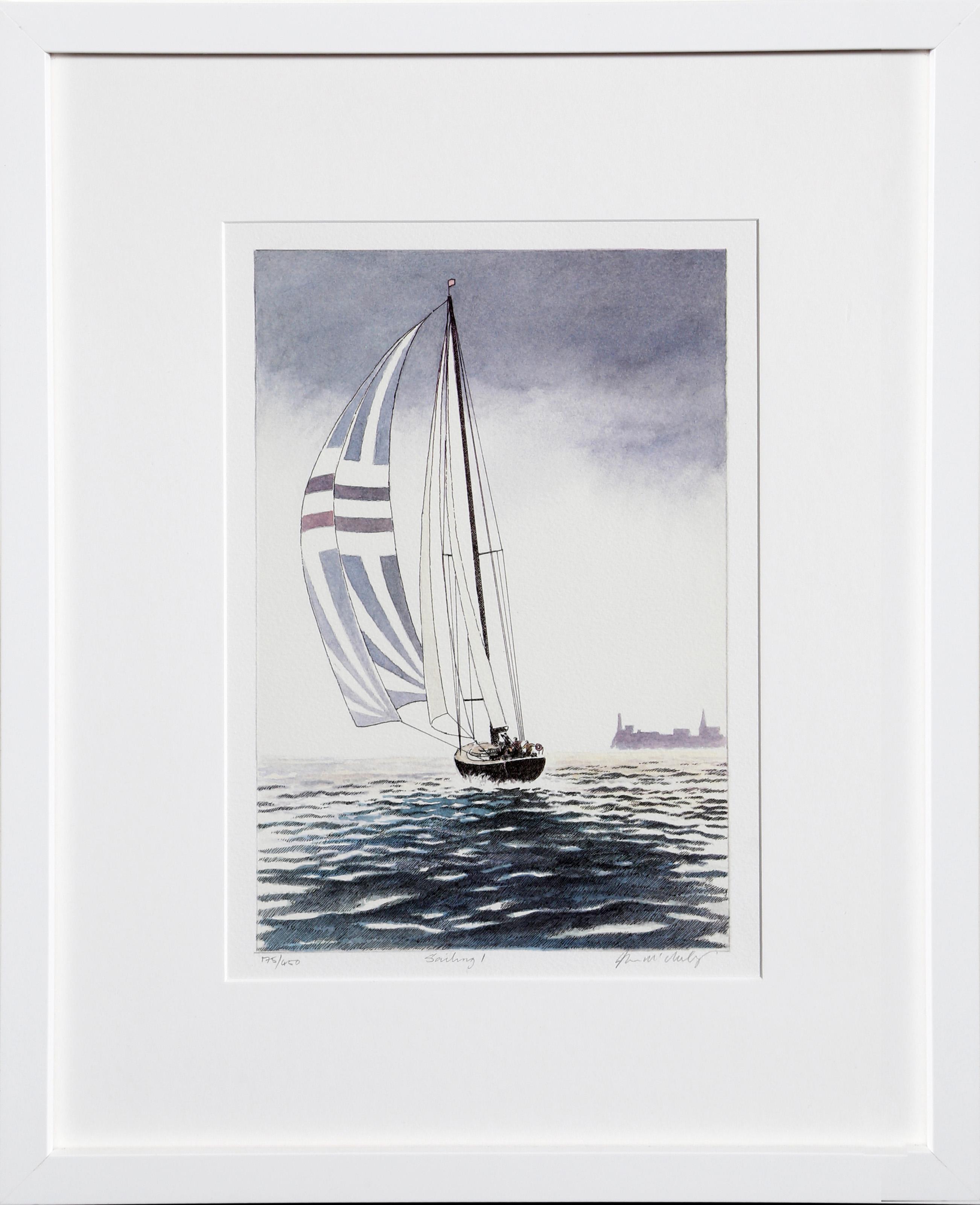 Sailing I, lithographie réaliste américaine de John McNulty