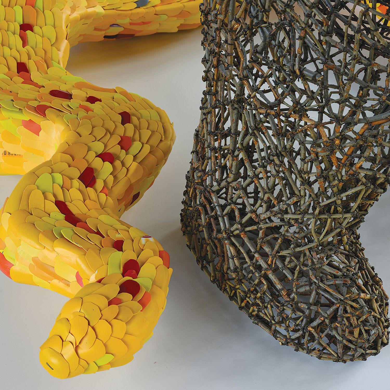 Arm and Hammer - Brown Abstract Sculpture by John McQueen